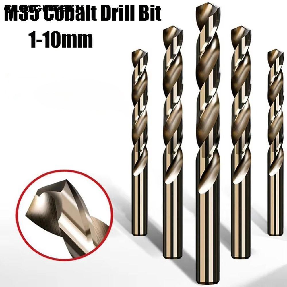 CLEIGHTEEN Twist Drill, M35 Cobalt Straight Drill Bit, Round Shank 1mm-10mm Twist Drill Bit ไม้