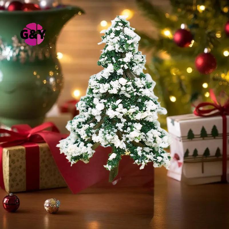 G & Y Xmas ตกแต่ง 5 ขนาด Mini Snow Pine รุ่นทิวทัศน์ต้นไม้สําหรับตกแต่งคริสต์มาสฤดูหนาวเครื่องประดับ