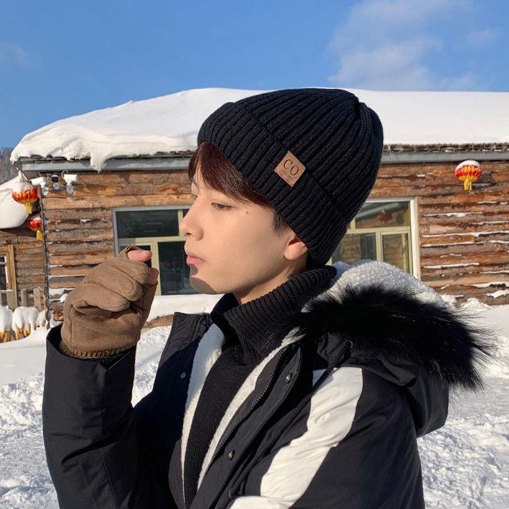 หมวกถักนิตติ้งWarm Windproof Beanies สำหรับผู้หญิงและผู้ชาย จากวัสดุคล้ายขนแกะโพลีเอสเตอร์ กันลมหนาว - รูปที่ 5