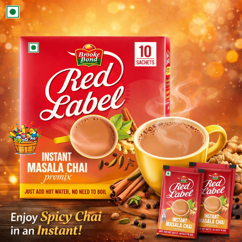 Brooke Bond Red Label Instant Masala Chai Premix -13g*10 sachets | Instant Tea Premix