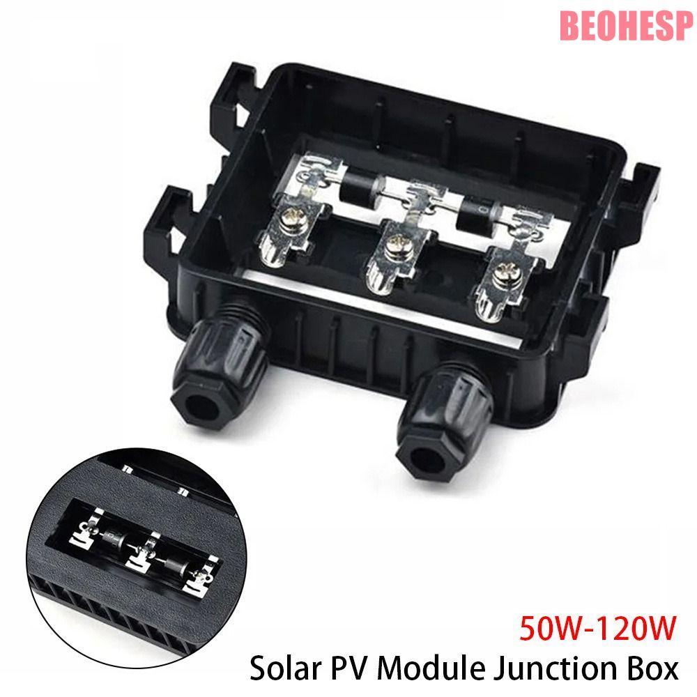 BEOHESP 1 ชิ้น PV โมดูลกล่อง, IP65 กันน้ํา 50W-120W 6A กล่องแยก, สีดําเครื่องมือทดสอบไฟฟ้าสําหรับ 6.