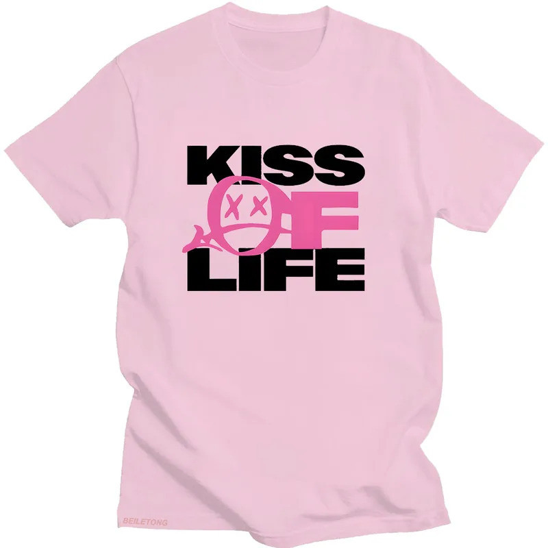 KEMEJA Kiss of Life Midas Touch Graphic พิมพ์สบายๆคุณภาพสูง Gothic เสื้อยืด O-คอ Sudelras Punk Tops