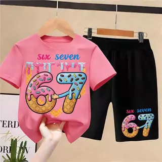 [COD]Peipeiqi kidsเสื้อยืดเด็กSIX-SEVENเสื้อยืดเด็ก ชุดสูทเด็กผู้ชาย ชุดลำลอง 2 ชิ้น แฟชั่น สำหรับเด็กชายตัวเล็ก ๆ เซ็ต
