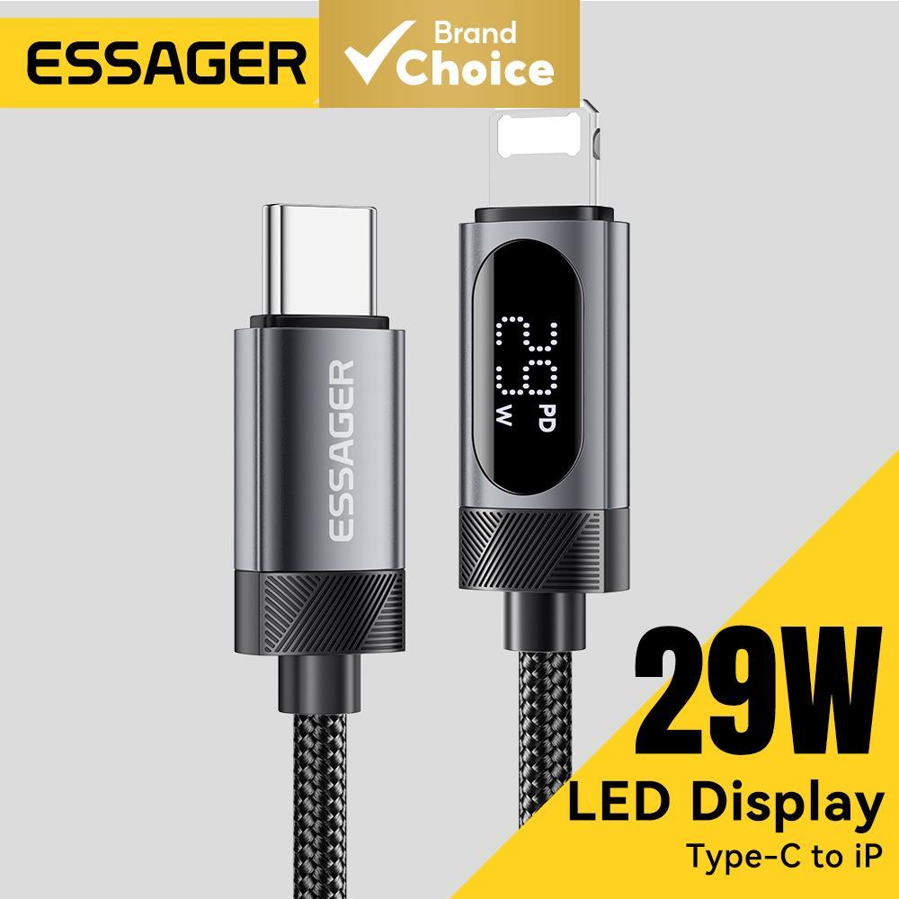 Essager จอแสดงผลดิจิตอล USB C ถึงสายเคเบิล PD 29W ชาร์จเร็วสําหรับ iPad