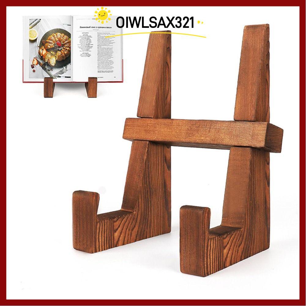OIWLSAX321 ที่วางกรอบรูป, ขาตั้งแสดงไม้อเนกประสงค์หรูหรา, งานฝีมือทํามือวินเทจสไตล์ชนบทที่มั่นคงผู้ถือ Cookbook Gallery นิทรรศการ