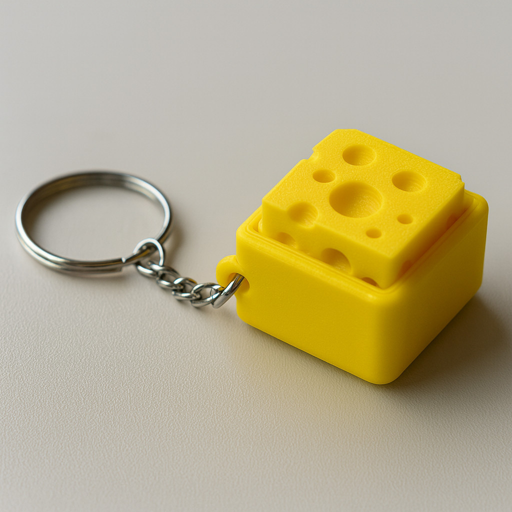 GANTUNGAN Mini Clicker Cheese ASMR Anti-Stress Toy Mini Fidget Toy Clicker พวงกุญแจ