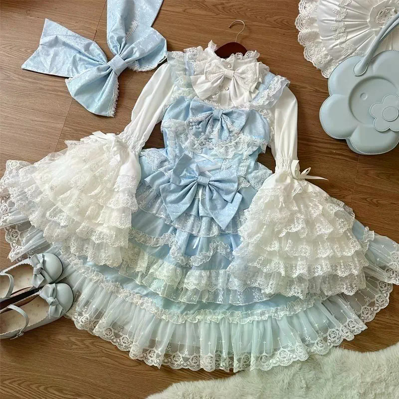 Lolita华丽花กราฟต์jsk吊带连衣裙