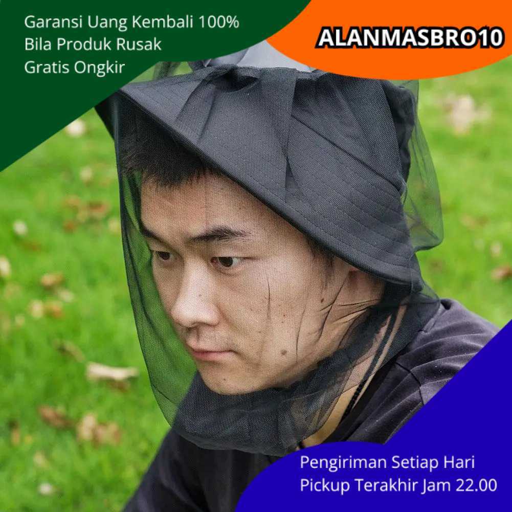 Anti-ยุงหัวสําหรับตกปลากลางแจ้งหมวก Original ตาข่ายวัสดุปกป้องใบหน้าคอจากแมลงสบายทนทาน Alanmasbro10 