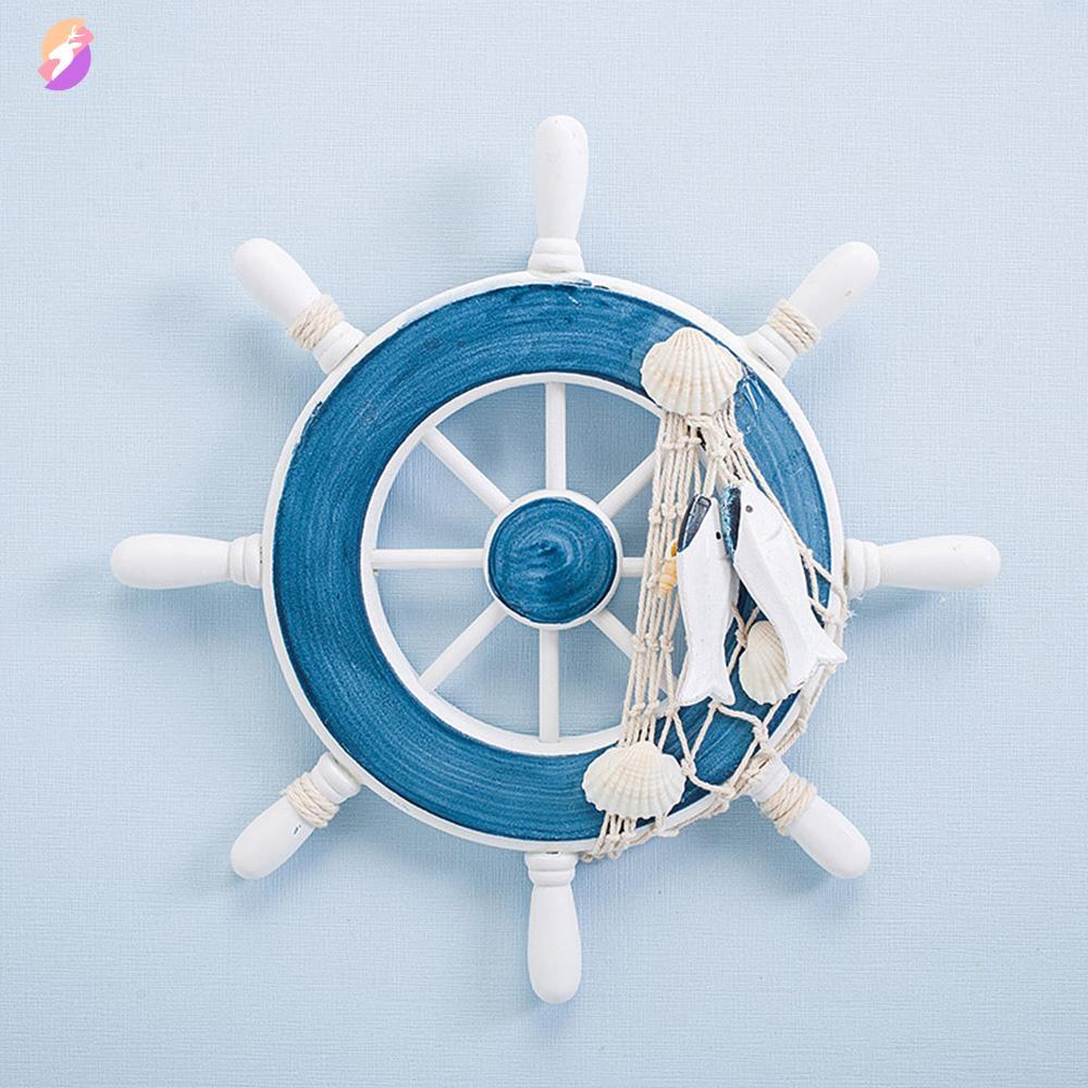 Nautical เรือพวงมาลัย Rudder เครื่องประดับไม้ Rudder Wall Decor สําหรับห้องน้ําประตูแขวนเครื่องประดั