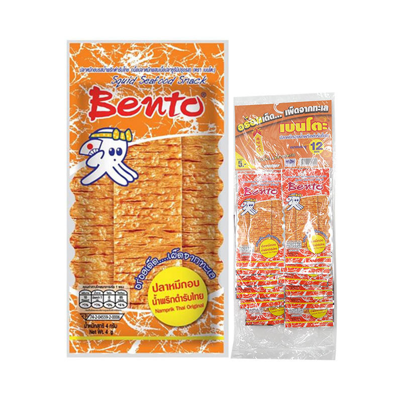 เบนโตะ (BENTO) ปลาหมึกอบน้ำพริกตำรับไทย 4 ก. x 12 ชิ้น