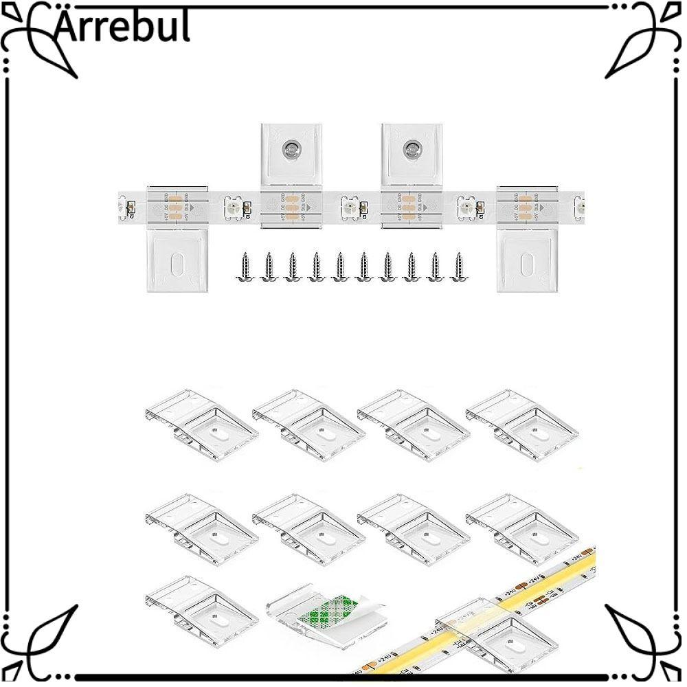 AREBUL คลิปพร้อมสกรู, FCOB COB SK6812 RGBW สายไฟหัวเข็มขัด 10 มม.PCB LED Light Strip คลิป, WS2812B W