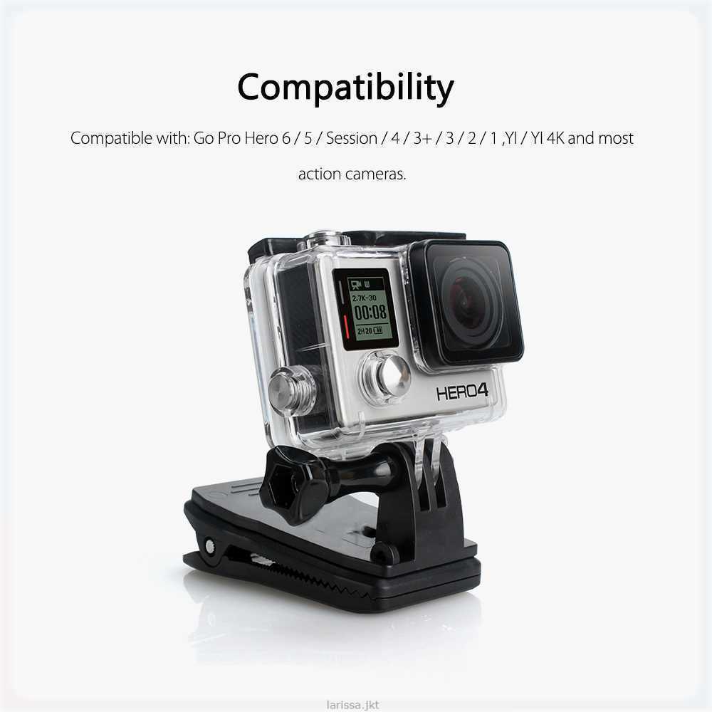 Vamson 360 Rotary Clamp Mount Clip สําหรับ GoPro Xiaomi Yi - VP512A
