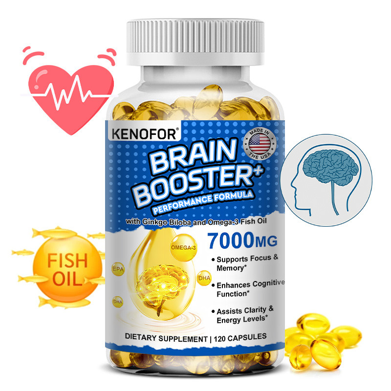 KOYOFOR Ginkgo Brain Booster อาหารเสริม - พร้อมน้ํามันปลา Omega-3 รองรับ Memory, Focus, Clarity, Energy และ Nootropic Brain Enhancers
