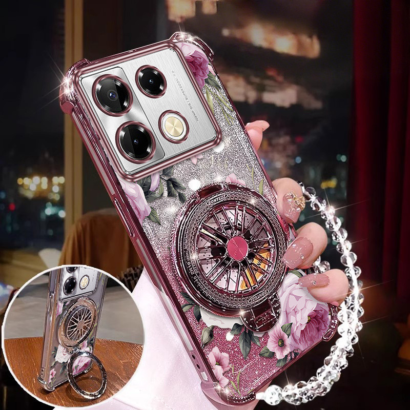 40 Pro 4G ดอกไม้เล็กๆที่ละเอียดอ่อนพร้อมขายึดและเชือกเส้นเล็กเคสลายที่ทําจากความรู้สึกที่สะดวกสบายเพ