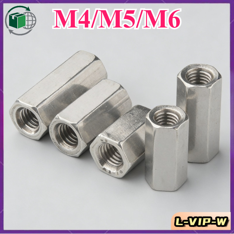 304 สแตนเลส double pass ฐานหกเหลี่ยม strut แยกคอลัมน์ถั่วคอลัมน์ยาวน็อตหกเหลี่ยม M4/M5/M6 L-VIP-W