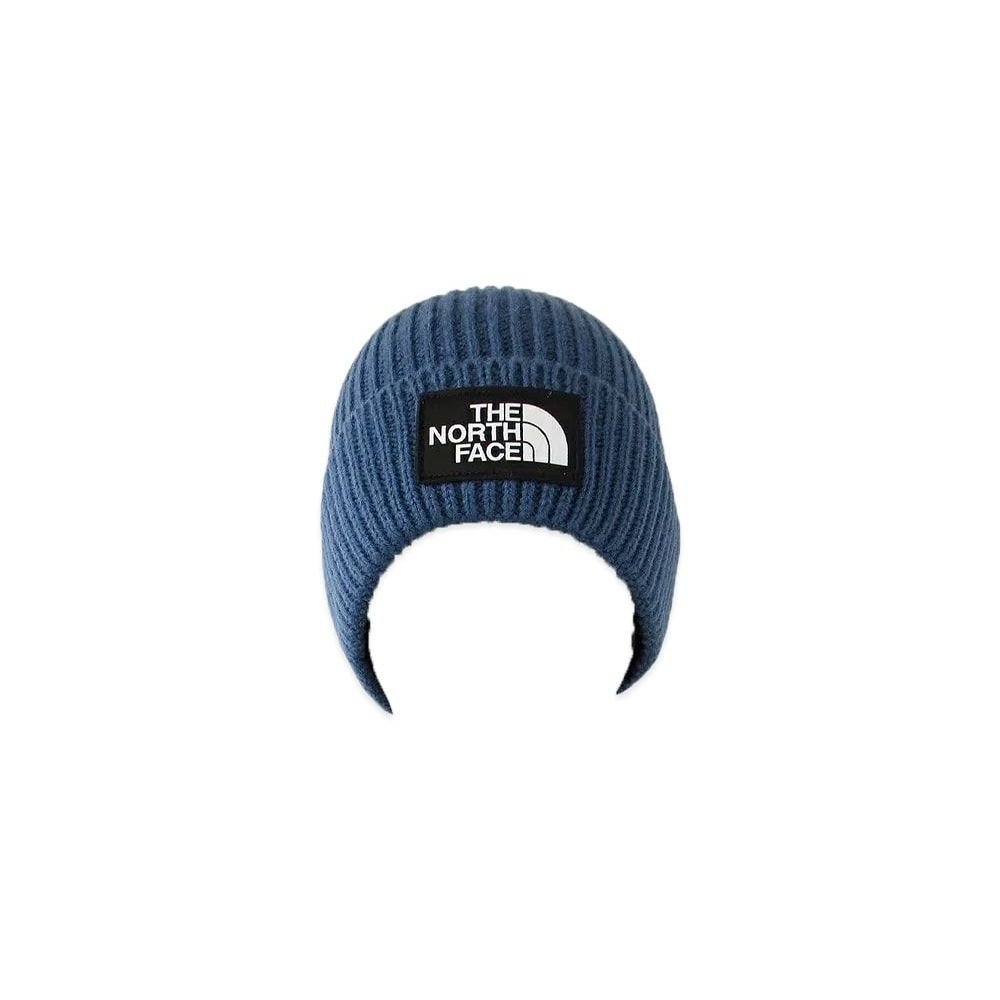 The North Face TNF Logo Box Cuffed Beanie Shady Blue Unused