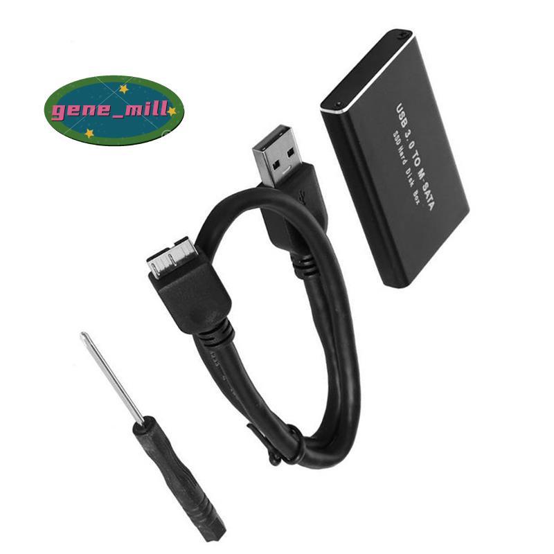 MSATA to USB 3.0 SSD Enclosure ฮาร์ดไดรฟ์ภายนอกกล่องดิสก์สําหรับ 30x50 มม.30x30 มม.MSATA SSD