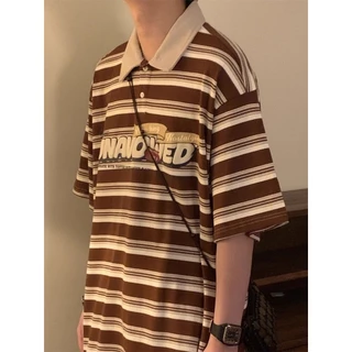 Chaistyle ญี่ปุ่น วินเทจ ลายห้าแขนส่วน สันทนาการ เสื้อยืดผู้ชาย การต่อสู้ สี ความรู้สึกของบรรยากาศ