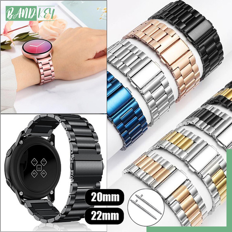 สายรัดสแตนเลสโลหะขนาด 20 มม. 22 มม. สำหรับ Samsung Galaxy Watch 7/ FE / 6/5/4 /Huawei/Redmi Watch 5 Active/Amazfit