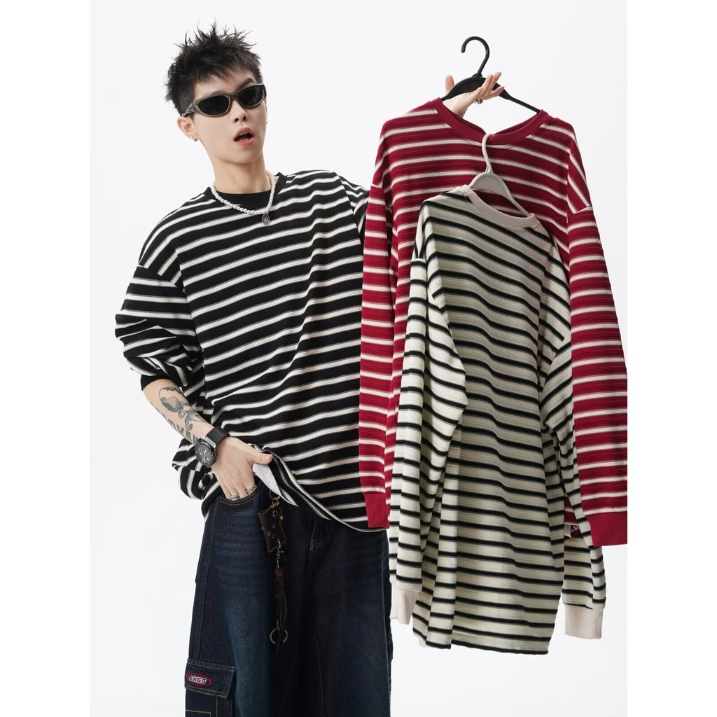 SUIKONE เสื้อยืดผู้ชายแขนสั้น ออกแบบลายเส้นเรียบๆ สไตล์อเมริกัน