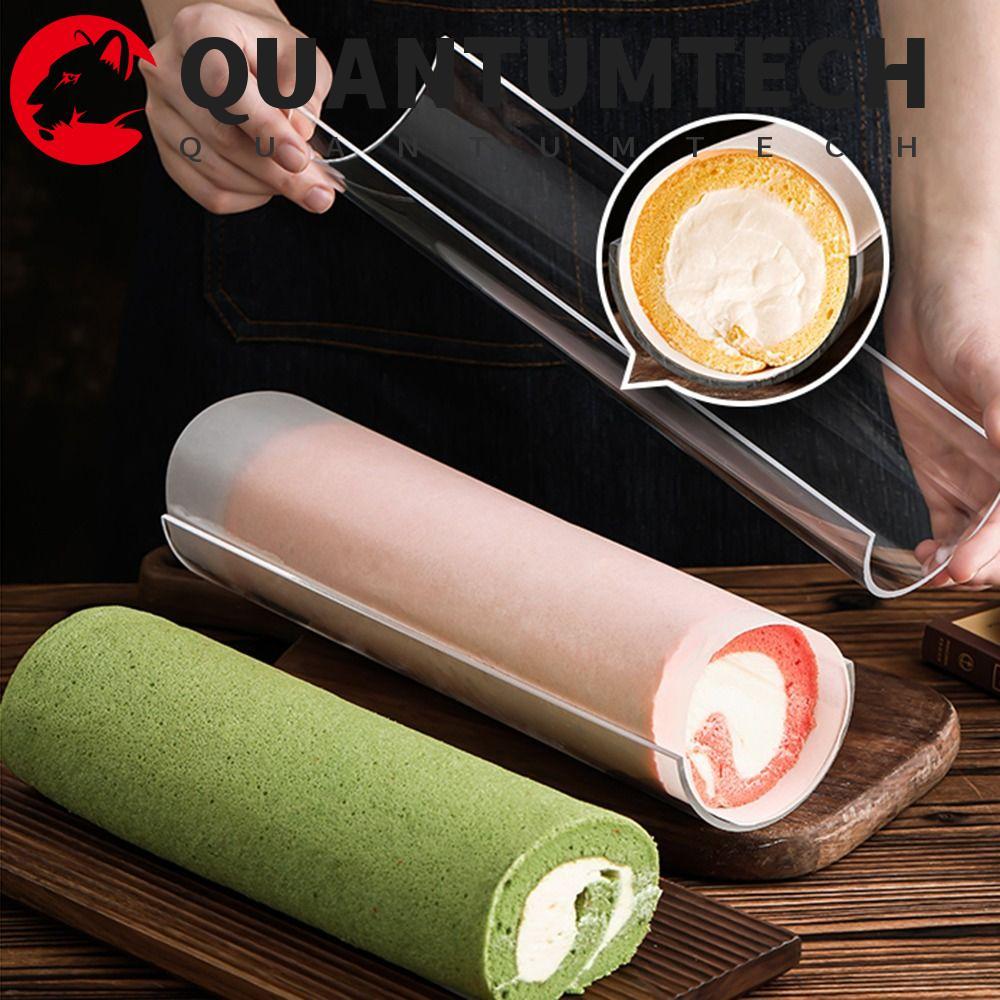 QUANTUMTECH ที่วางม้วนเค้ก, ครึ่งวงกลมม้วนอะคริลิควงเล็บขนม, ลายฉลุโปร่งใสหลายขนาดลูกกลิ้งนํามาใช้ใหม่ม้วนเค้กยืนสวิสโรล
