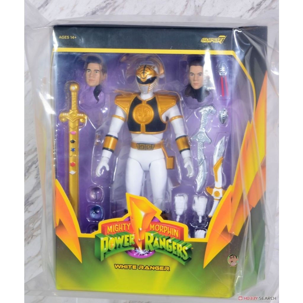 (🔵PRE-ORDER)Super7 Mighty Morphin Power Rangers White Ranger Ultimate Action Figure