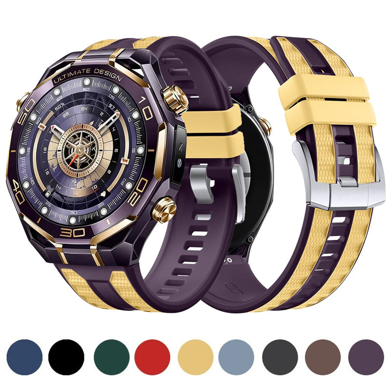 สายซิลิโคนเดิมสําหรับ HUAWEI WATCH Ultimate2/1 สร้อยข้อมือสําหรับนาฬิกา Huawei GT6 Pro 46 มม.GT5/GT4/GT3 Huawei นาฬิกา 5 46 มม.