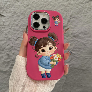 Case untuk iPhone 17 13 11 15 pro xs XR 16 14 plus 11 12 13 14 15 pro max 7+ 8+ Xs Max  Casing silikon gadis lucu