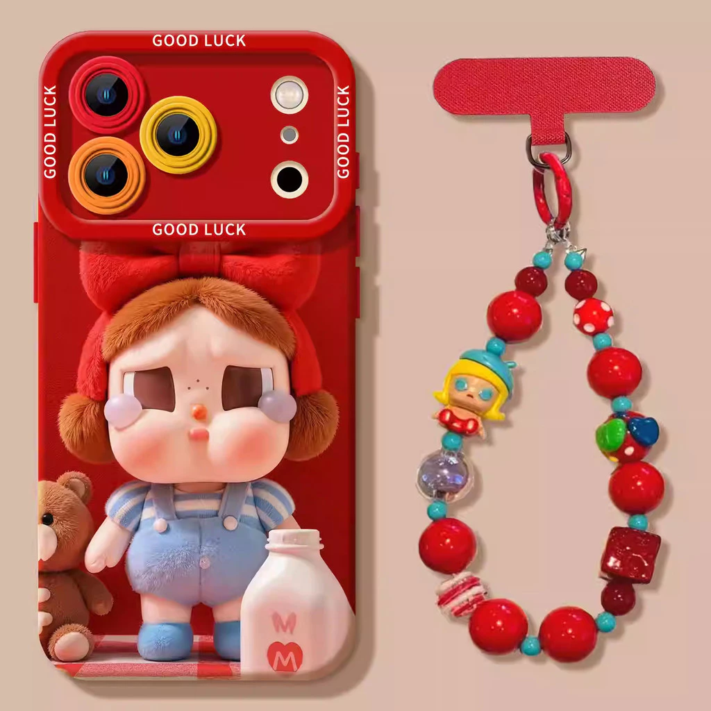 [รูปแบบใหม่เด็กร้องไห้น่ารัก] เคสโทรศัพท์ ไอโฟน สีแดง 17โปรแม็กซ์16/15 กันกระแทก 14/13 หญิง 12/11 เชือกเส้นเล็ก thumbnail 3