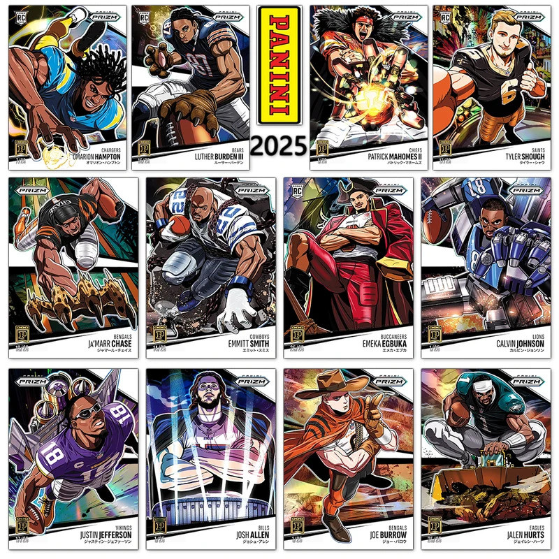 PANINI DIY โฮมเมด 2025 MANGA JOSH ALLEN PATRICK MAHOMES JUSTIN LAMAR JACKSON Holographic การ์ดสะสมฟุ