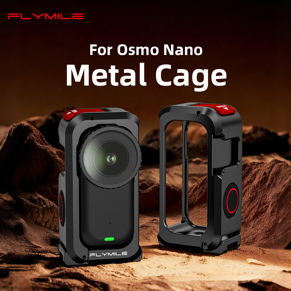 สําหรับ DJI Osmo Nano กรงกระต่ายโลหะกล้องกีฬากรอบขยายกรอบป้องกันเกราะป้องกันกล้อง AccessoriesFor DJI Osmo Nano โลหะกรงกระต่ายกล้องกีฬาขยาย Fr