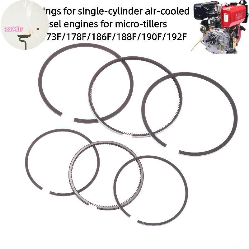 XOITR 3 ชิ้น/เซ็ตแหวนลูกสูบ Fit กระบอกเดียวเครื่องยนต์ดีเซล 168F 170F 173F 178F 186F 188F 192F เครื่