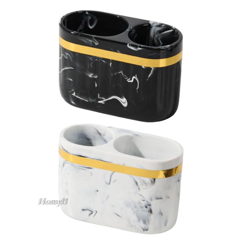 [Homly1] เรซิ่นผู้ถือแปรงสีฟันยาสีฟันชั้นเก็บขนาดกะทัดรัดห้องน้ําออแกไนเซอร์หรูหราตกแต่งสําหรับเคาน์เตอร์โต๊ะเครื่องแป้ง
