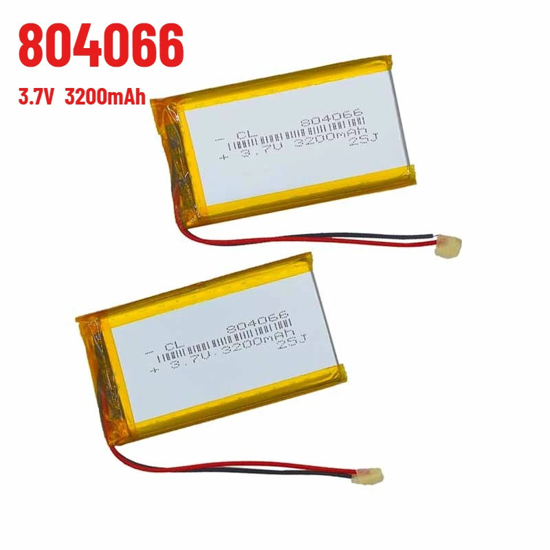 3.7โวลต์ 804066 3200mAh Polymer แบตเตอรี่ลิเธียมสําหรับแท็บเล็ต PC ลําโพงกล้องคีย์บอร์ดบันทึก Li-Pol