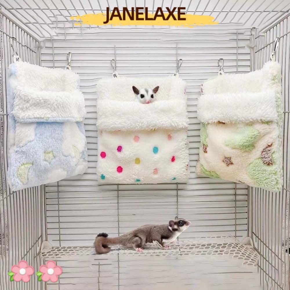JANELAXE932JN ชูการ์เครื่องร่อนถุงนอน,สบาย Warm Hamster Hammock, Star Pattern Soft Plush Rat Sleeping Bag Pet Swing Bag