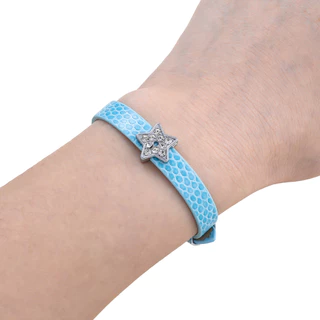St.kunkka 1 เส้น สายรัดข้อมือหนัง PU ลายงู 22cm ปรับระดับได้ สำหรับใส่ตัวรีด DIY ทำสร้อยข้อมือแฟชั่น อะไหล่เครื่องประดับ
