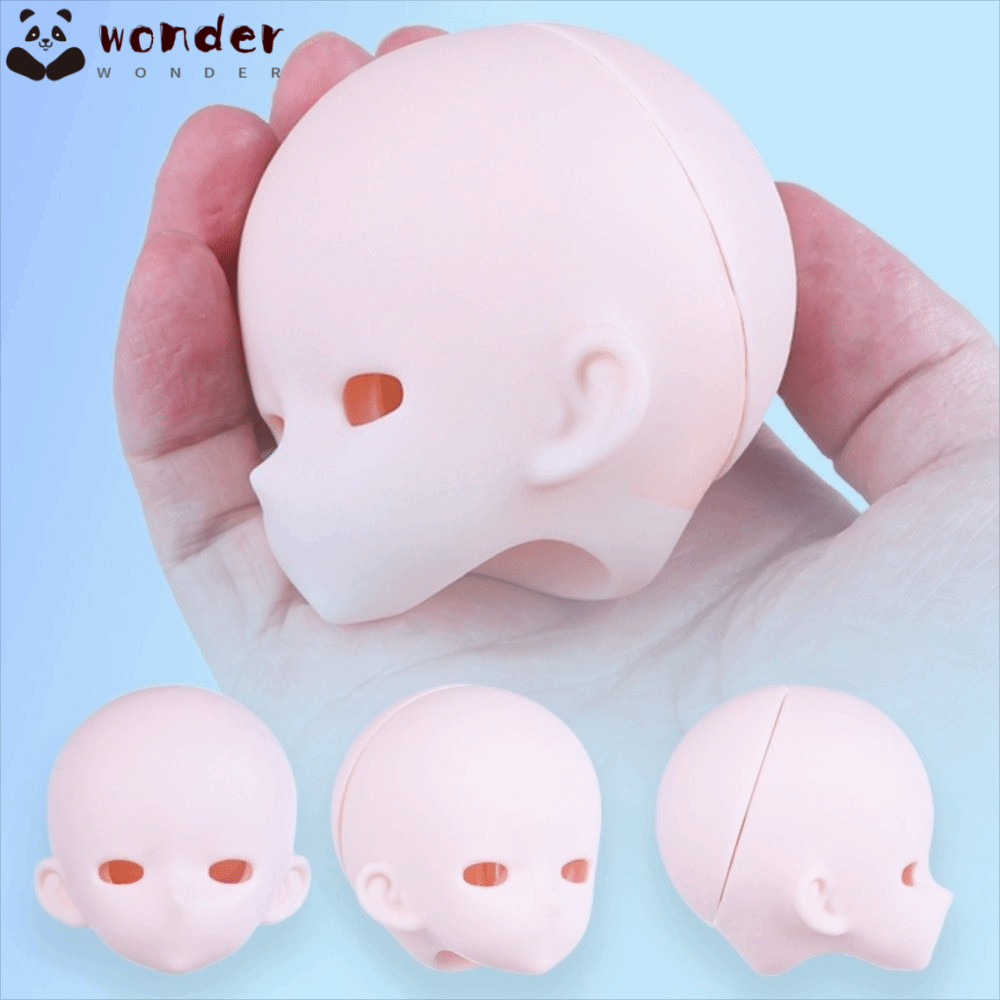 WONDER 1/4 BJD อะนิเมะ Headsculpt, อะนิเมะสไตล์ Openable Bjd Baby Head, ไม่มีแต่งหน้าสีขาวผิว PVC Bjd ตุ๊กตาหัวแต่งหน้าฝึก