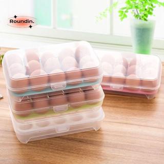 ROUNDIN ภาชนะถาดอาหาร,พลาสติกพร้อมฝาปิดไข่กล่องเก็บของสด,Cam…