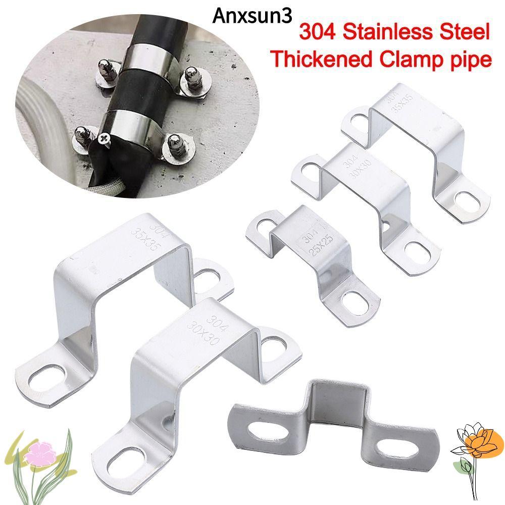 ANXSUN3 แคลมป์ท่อหลังม้า, คลิปสี่เหลี่ยมผืนผ้าทรงสี่เหลี่ยมรูปตัว M U รูปตัว M, ทนทาน 304 สแตนเลสประ
