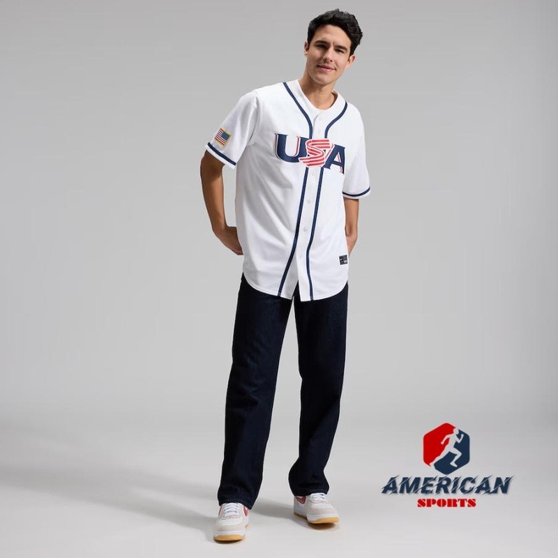 ทีมผู้ชาย USA 2026 World Classic White Baseball Blank Jersey