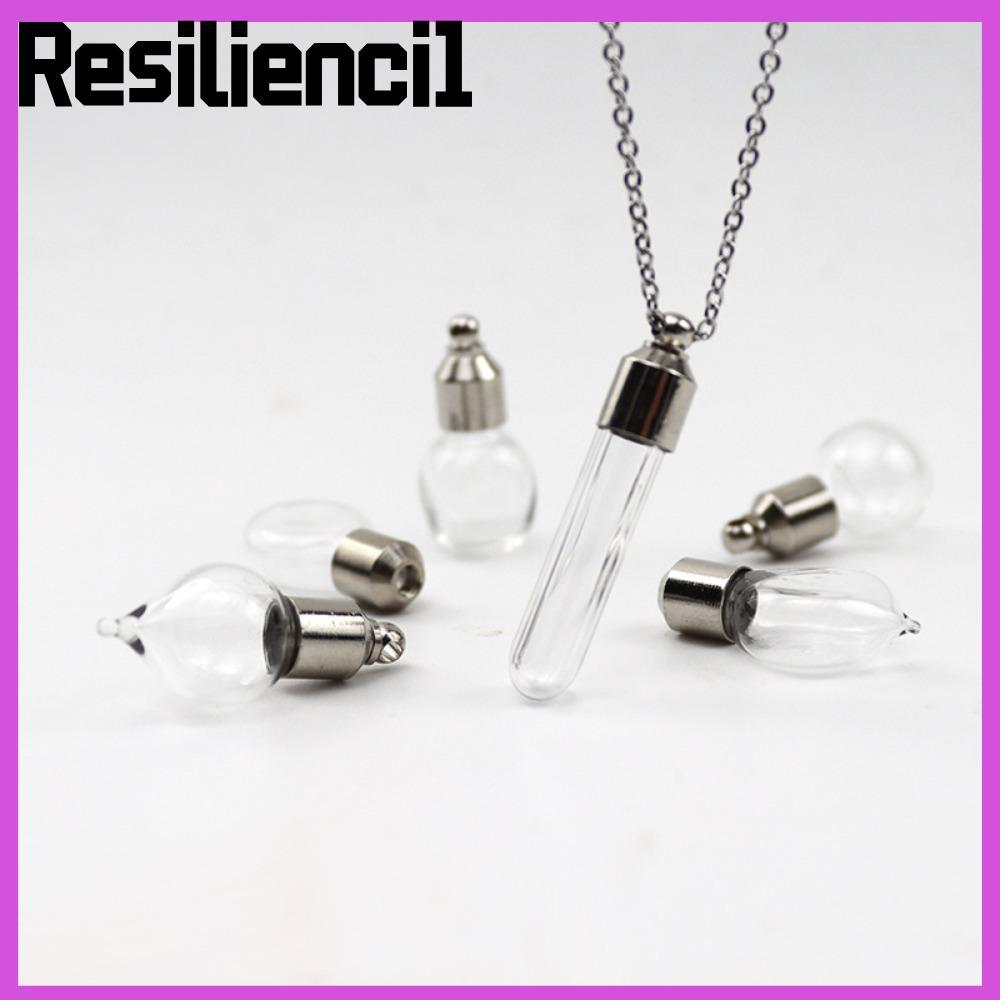 RESILIENCI1 ขวดแก้วสร้อยคอ,พร้อมโซ่เติม Wishing ขวด, Keepsake DIY แก้วโปร่งใสน้ําหอม Vial จี้