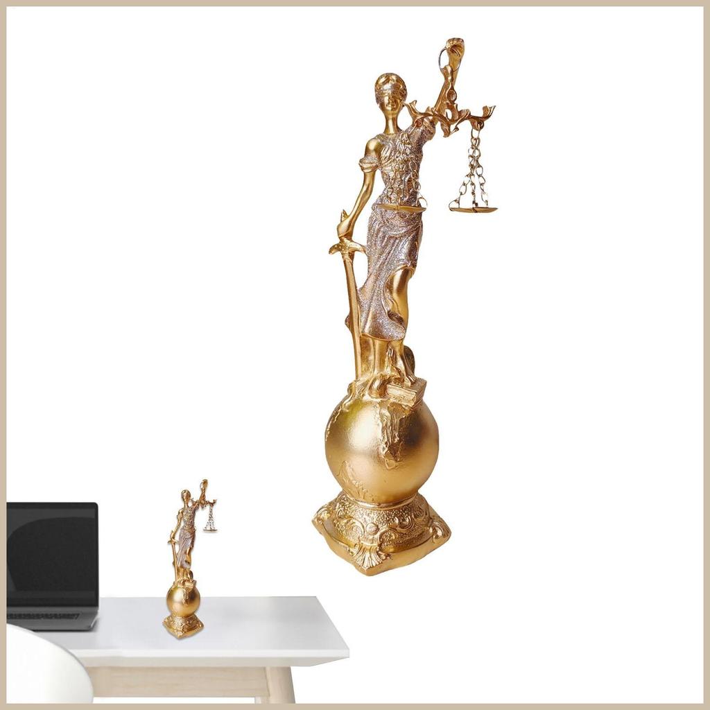 Lady Of Justice Sculpture เรซิ่น Blind Law Lady ประติมากรรมเทพธิดาแห่งความยุติธรรมและยุติธรรมโต๊ะเคร