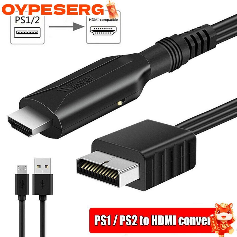 OYPESERG สายแปลงวิดีโอเสียงจอแสดงผลสาย HDMI ตัวแปลง HD PS2/PS1 ถึง HDMI