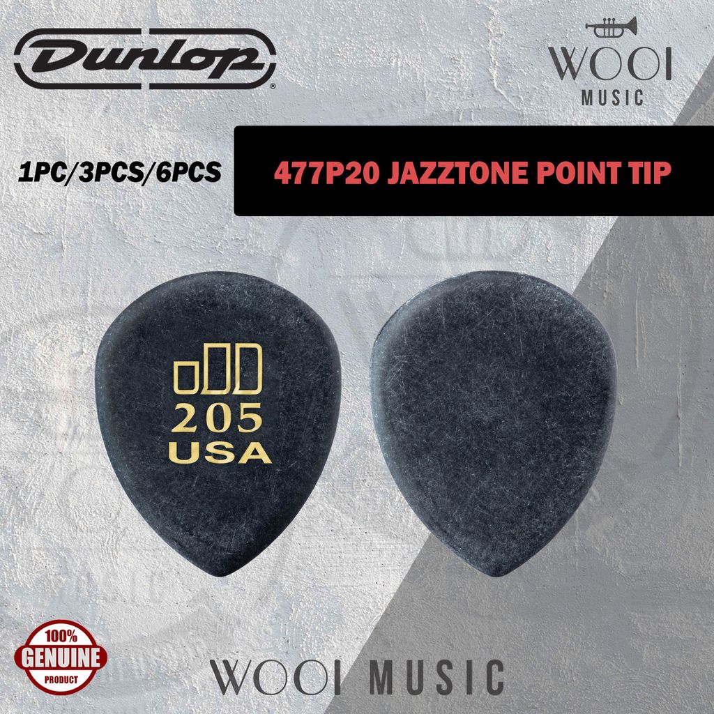 Jim Dunlop 577P205 JazztoneTM Point Tip Guitar Pick - 2.08mm (1 ชิ้น/3 ชิ้น/6 ชิ้น)