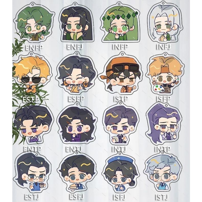 MBTI 16 Type บุคลิกภาพ พวงกุญแจการ์ตูน อุปกรณ์เสริม กระเป๋าถือ กระเป๋าเป้ พวงกุญแจทําจากอะคริลิคใส W