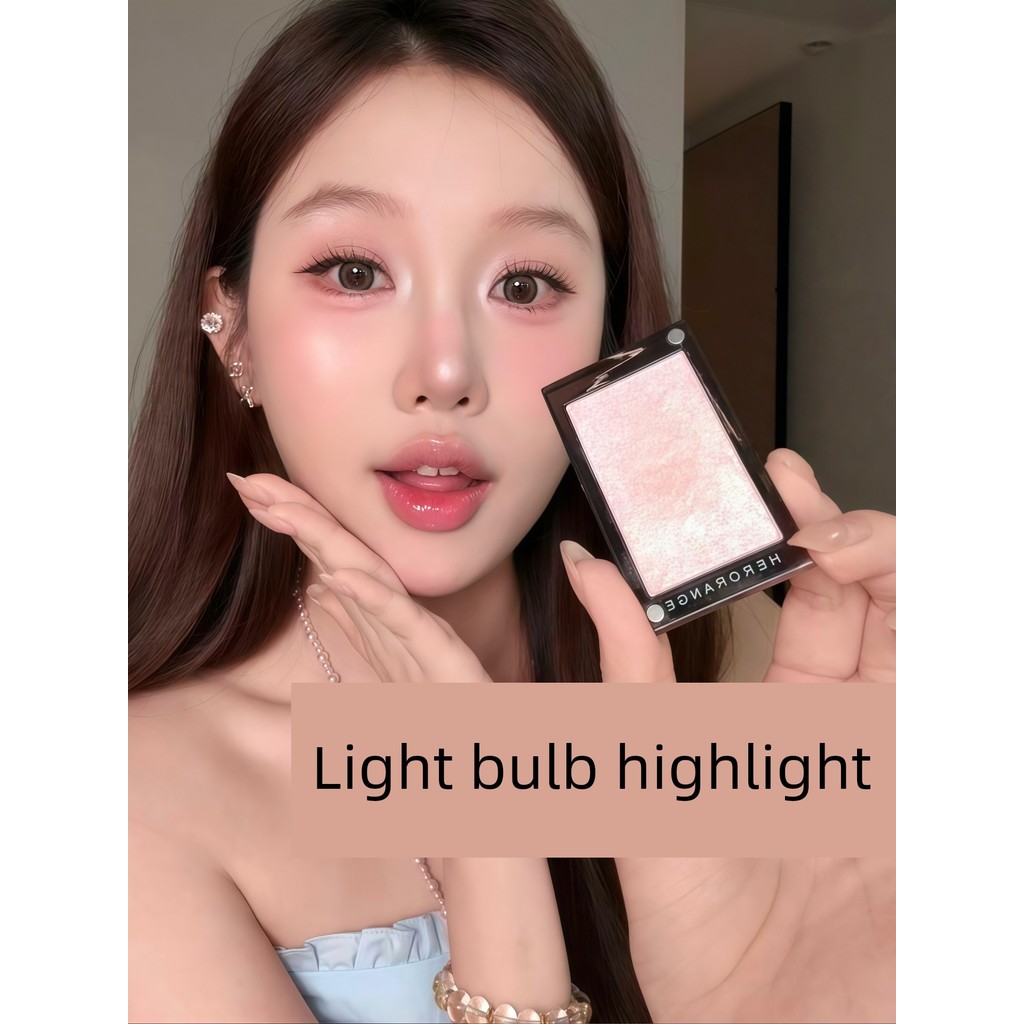 ไฮไลท์ คอนทัวร์ Great Cheap Korean Female High Gloss Skin!ซาตินกลิตเตอร์หน้ากระจ่างใสกระพริบขิงตาเพช