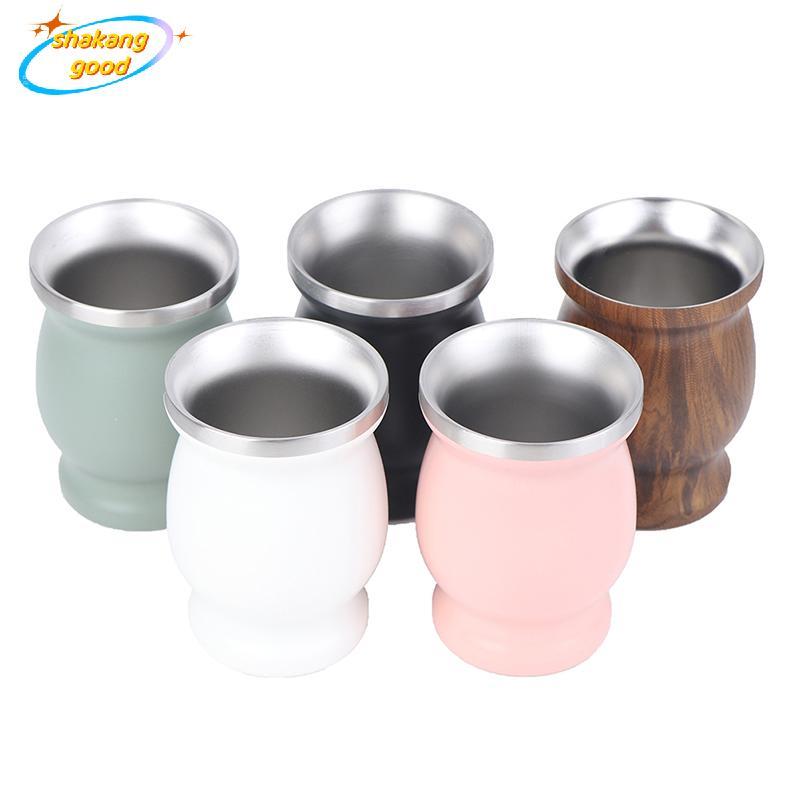 SKTH Yerba Mate Cup 304 สแตนเลส 8oz Argentine Yerba Mate Gourd พร้อม illas SKK
