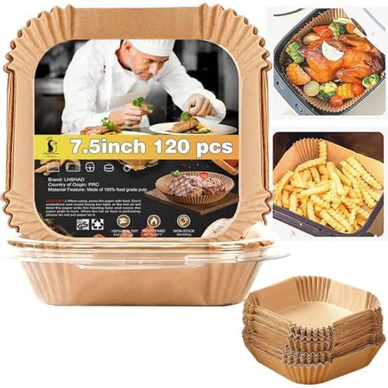 4 qt Air Fryer Liners, Chefman Air Fryer Liners, Disposable 4qt Airfryer,กระดาษรองอบไม่ฟอกขาว(1