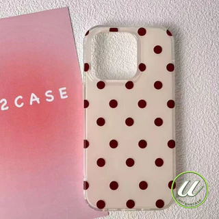 เคสไอโฟน17 13 สำหรับ iPhone 16 15 17 air 12 14 13 Pro Max 15 16 14 Plus 15 14 Pro เคสIMDพื้นขาว ลายจุดฮิตทั่วไป