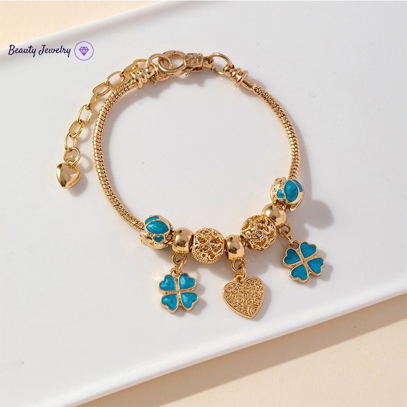 สร้อยข้อมือแพนدอร่าจากทอง 18K ตกแต่งเองด้วยลูกปัดสแตนเลสมากมาย เป็นของขวัญสำหรับคนพิเศษ ราคา ถูกที่สุด ดีลบีเคเค แกลเลอรีภาพที่ 7